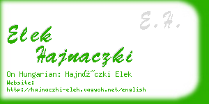 elek hajnaczki business card